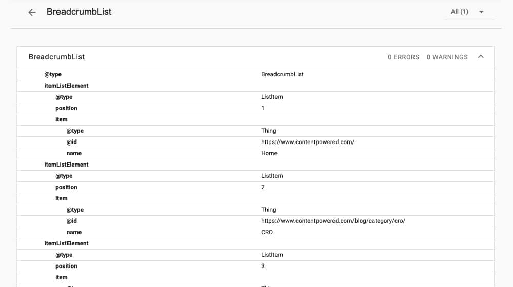 Breadcrumbs Schema