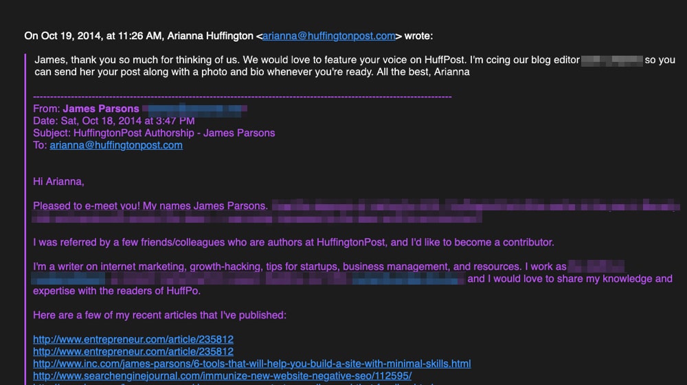 Arianna Huffington Response