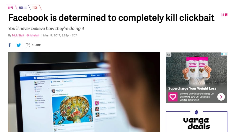 Facebook Killing Clickbait