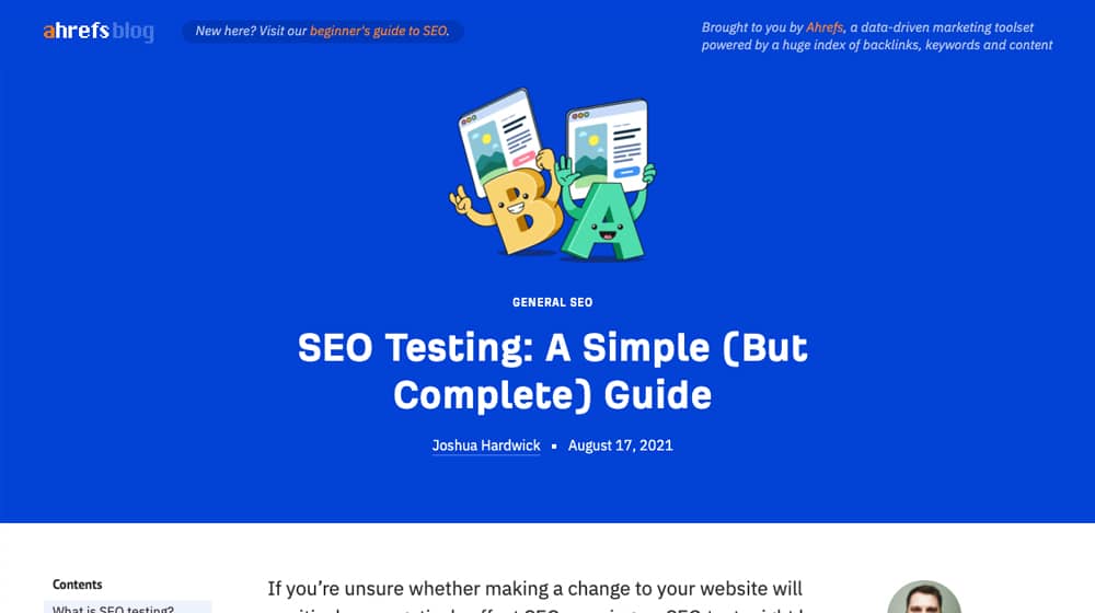 Ahrefs Blog SEO Testing