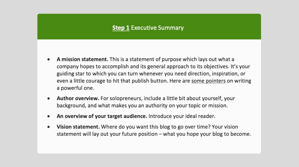 Executive Summary Step