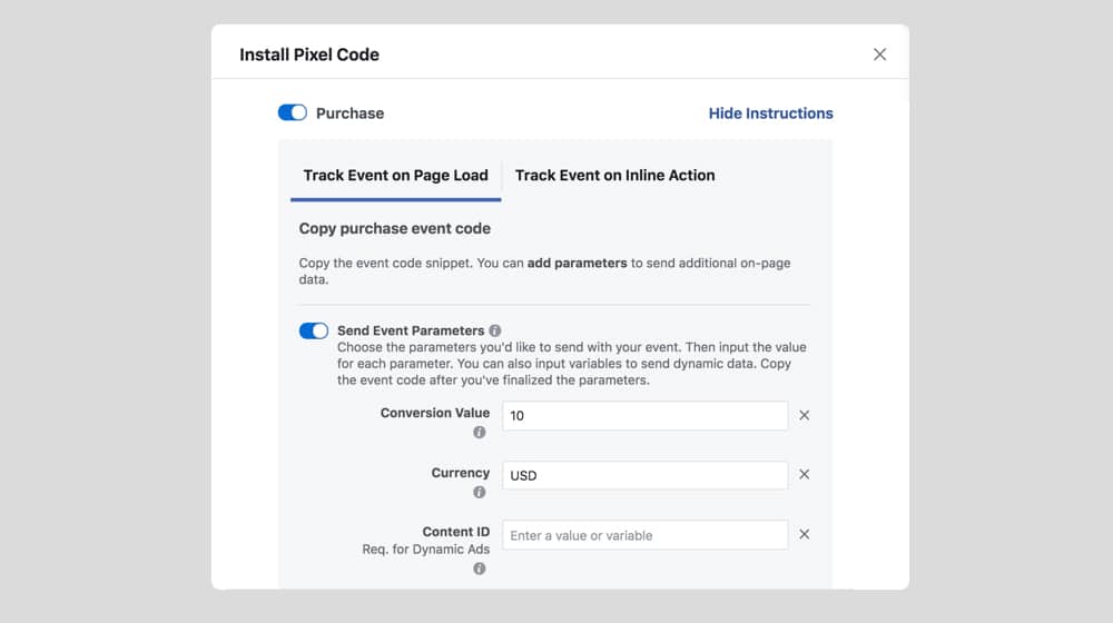 Setting Conversion Value