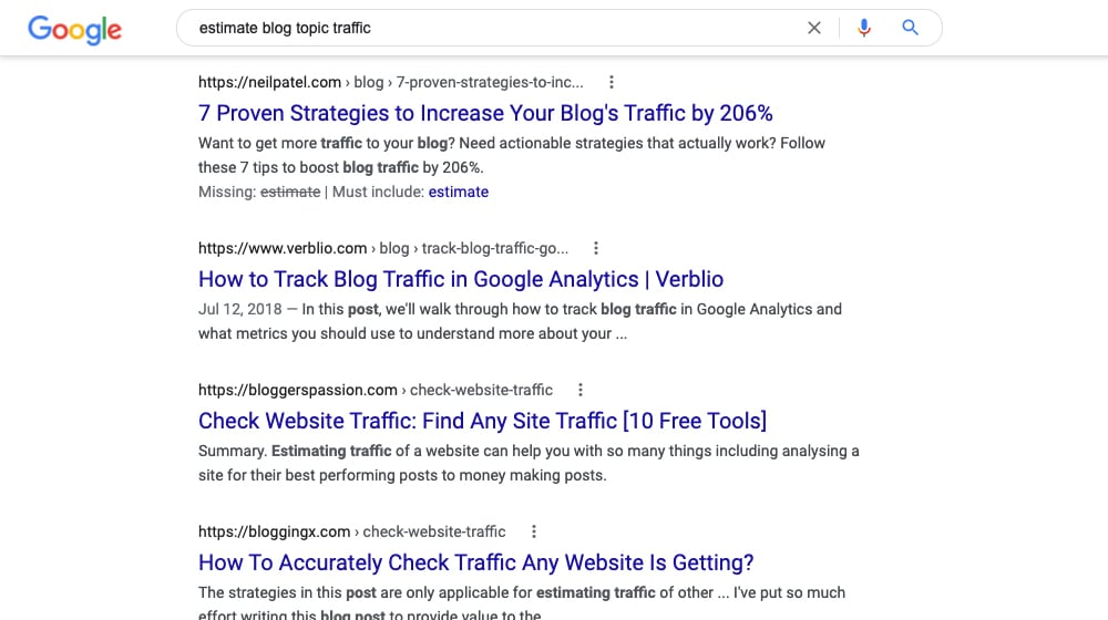 Estimate Blog Traffic