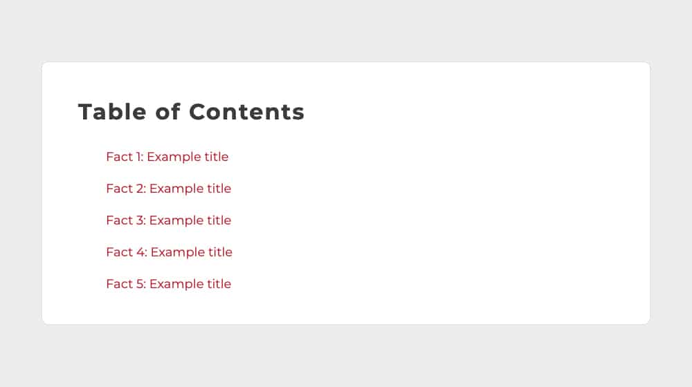 Example TOC