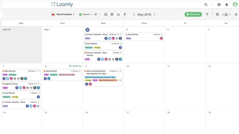 Loomly Content Calendar