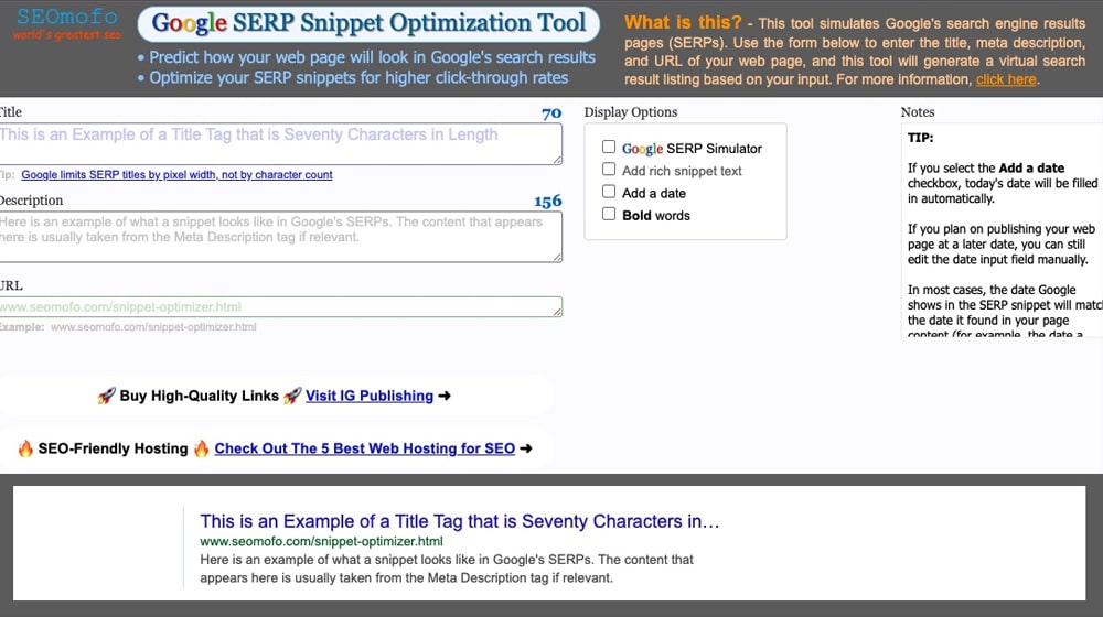 SEOmofo SERP Optimizer