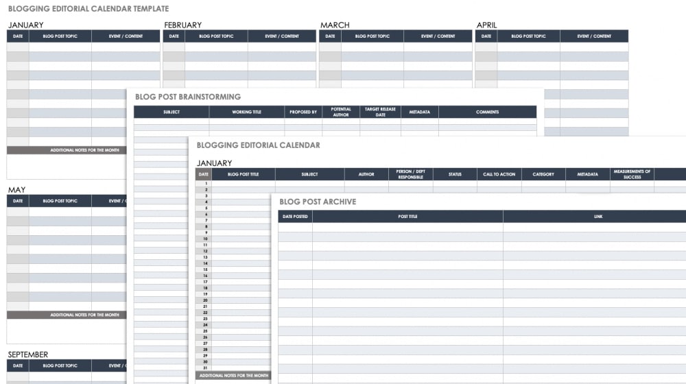 SmartSheets Content Calendar Download