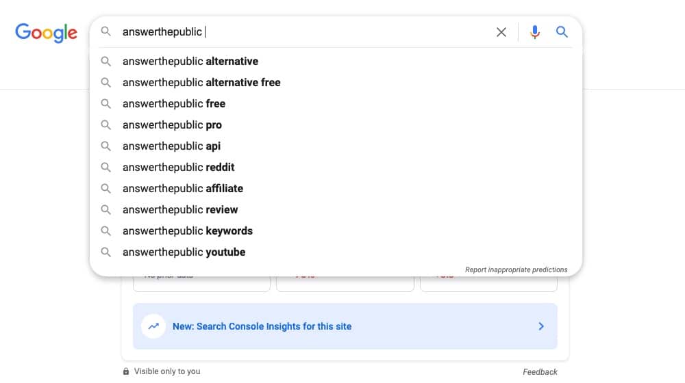 AnswerThePublic Autocomplete