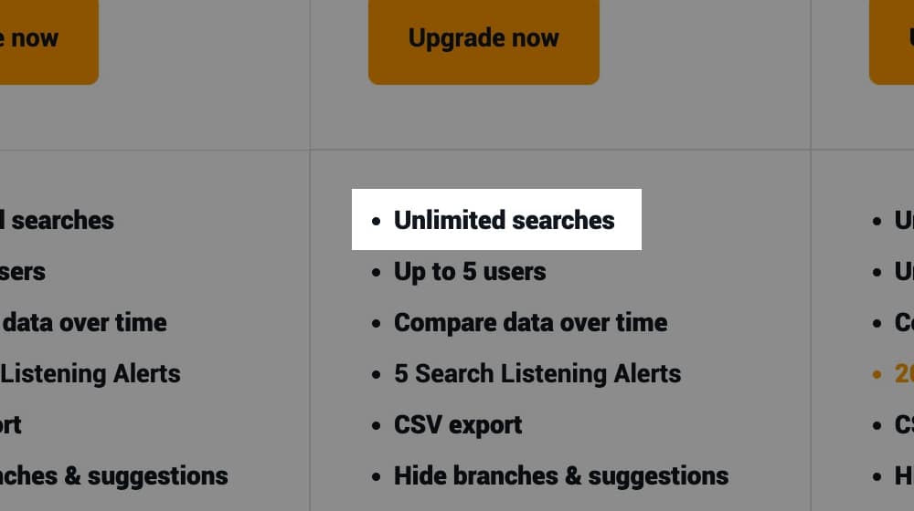 Unlimited Searches Benefit