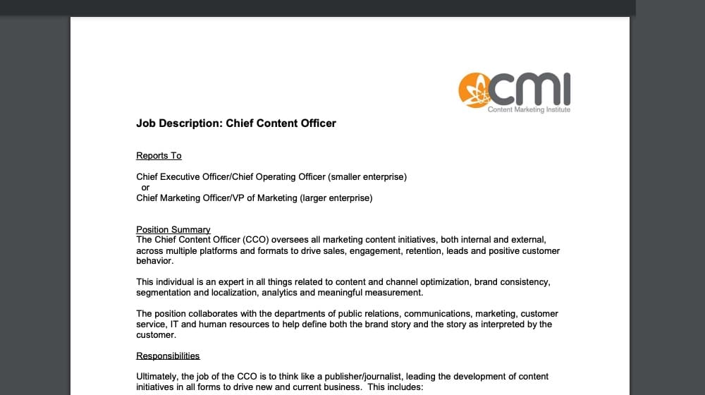 CCO PDF by Content Marketing Institute