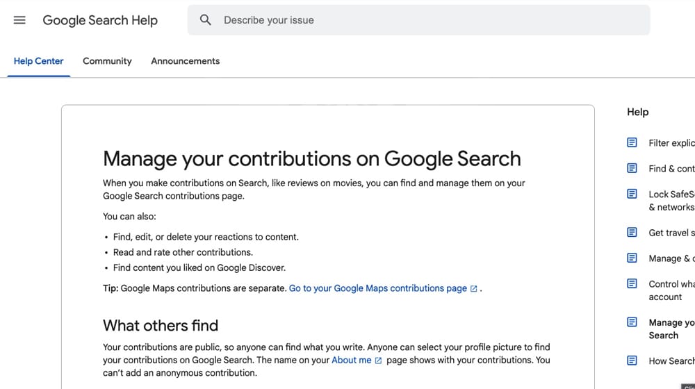 Example Google Search Console Help Article