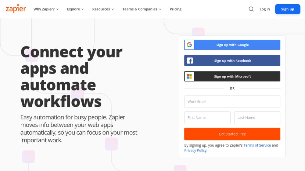 Zapier Homepage