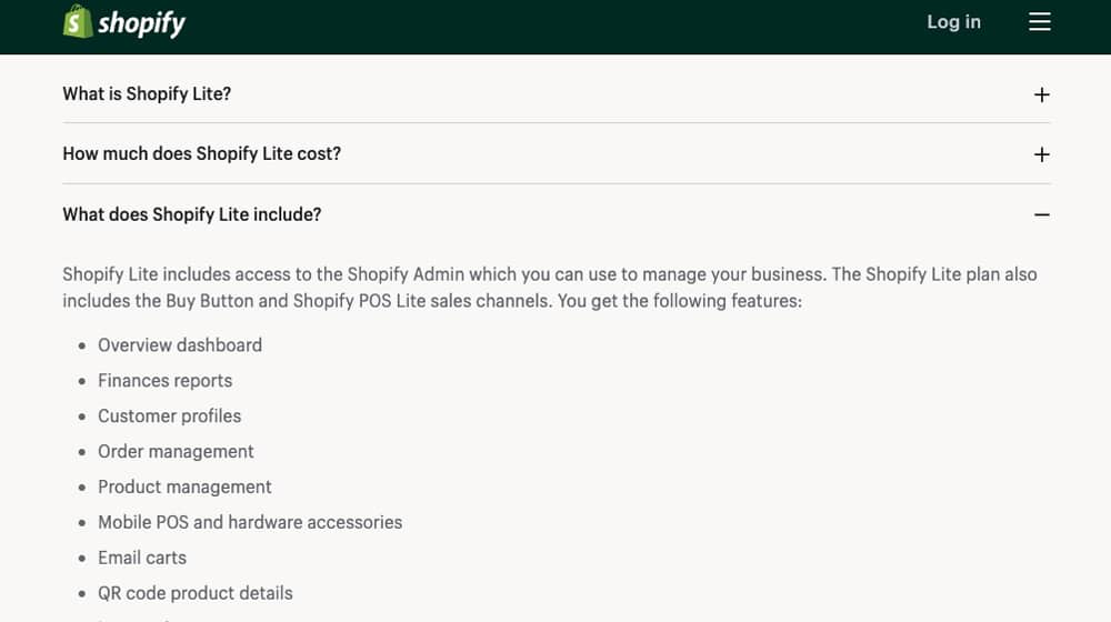 Shopify Lite Features