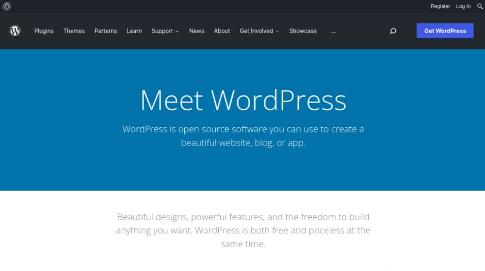 WordPress Homepage