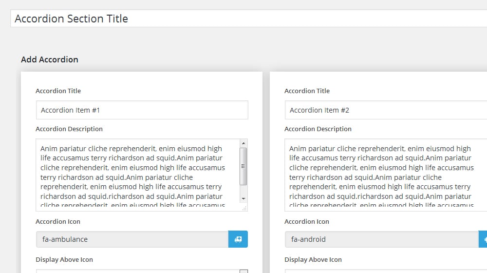 Accordion in WP Dashboard