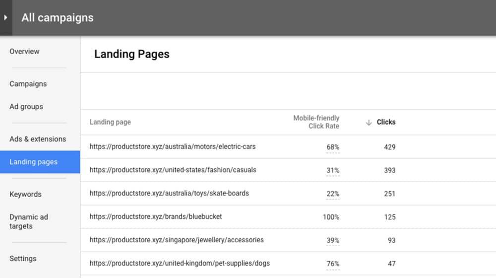 Aligning Landing Pages