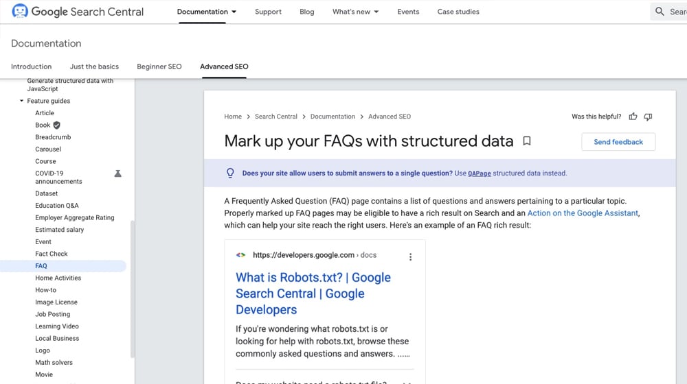 Google FAQ Instructions