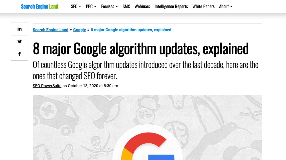 SearchEngineLand Algorithm Updates