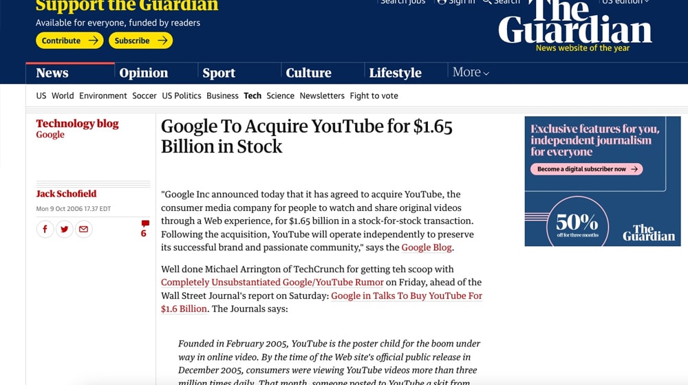 Google Acquires YouTube