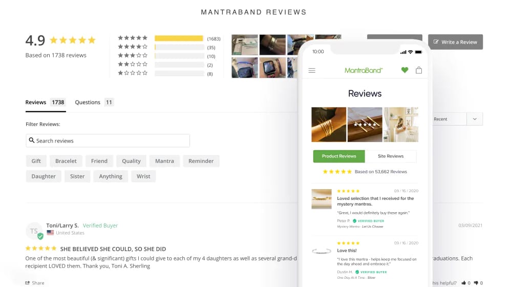 Screenshot of Stamped Reviews Widget