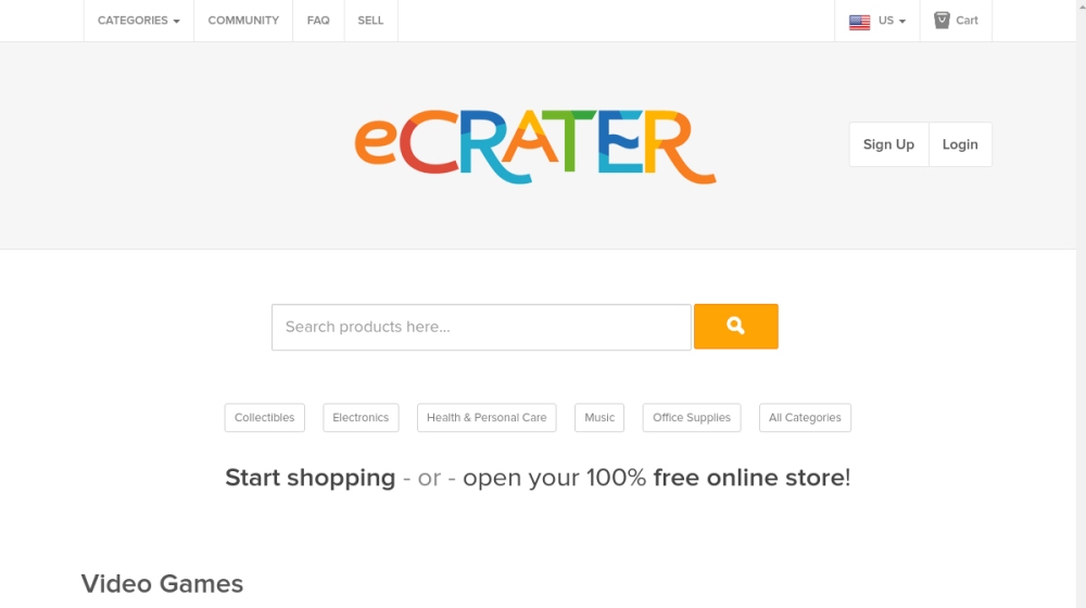 Ecrater Homepage