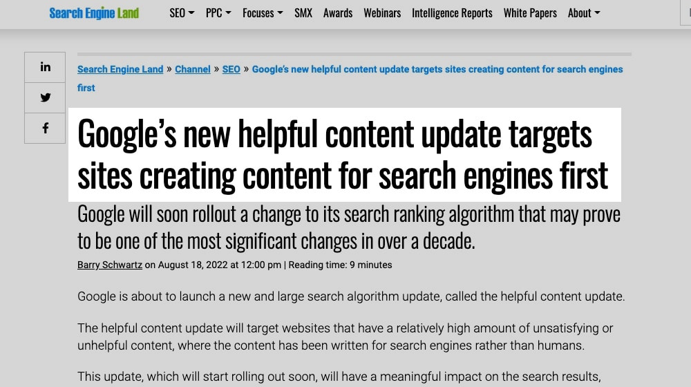 Google Helpful Content Update