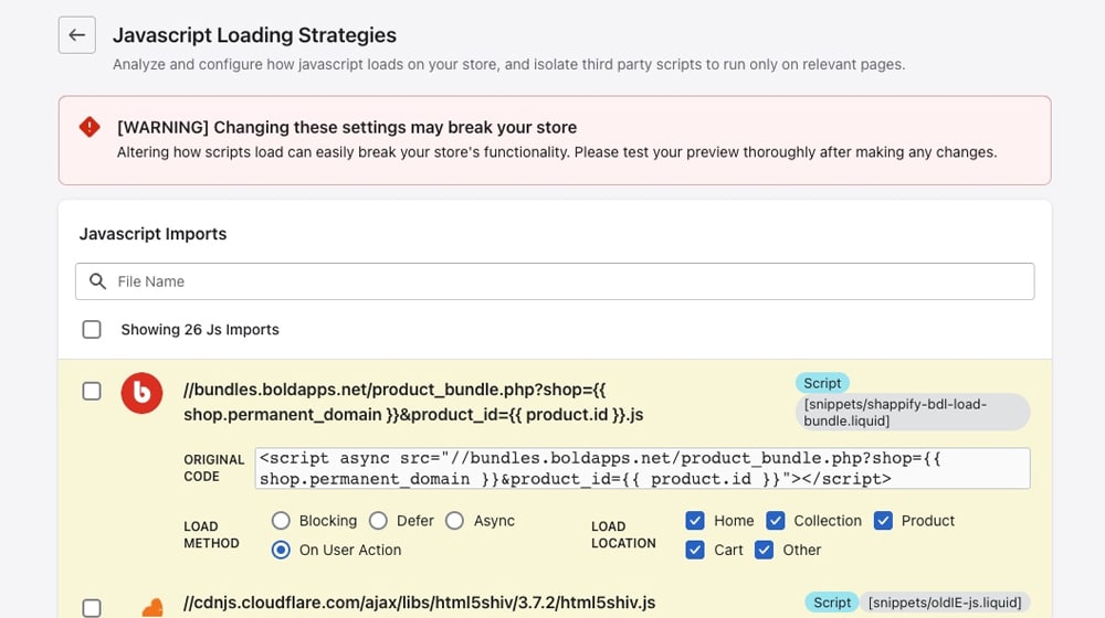 Example Javascript Loading Configuration In Hyperspeed