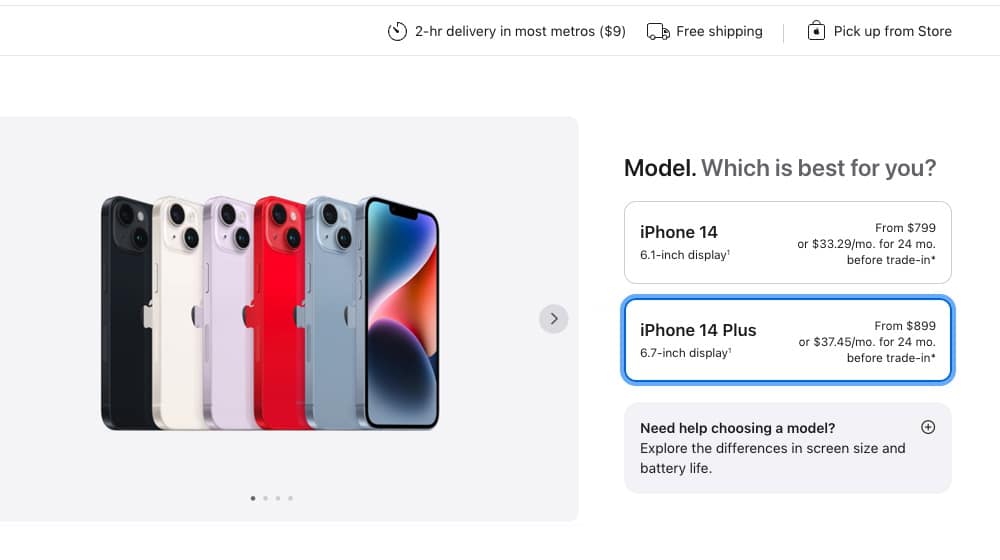 iPhone Pricing Upsell