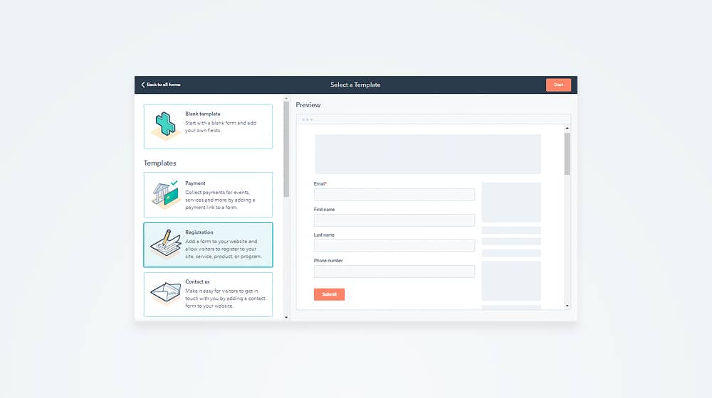 HubSpot Create Forms