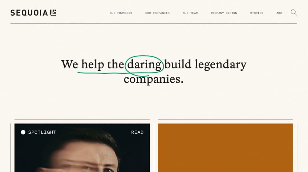 Example Investor Website Sequoia