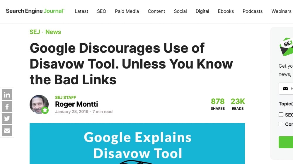 Google Discouraging Use of Disavow Tool