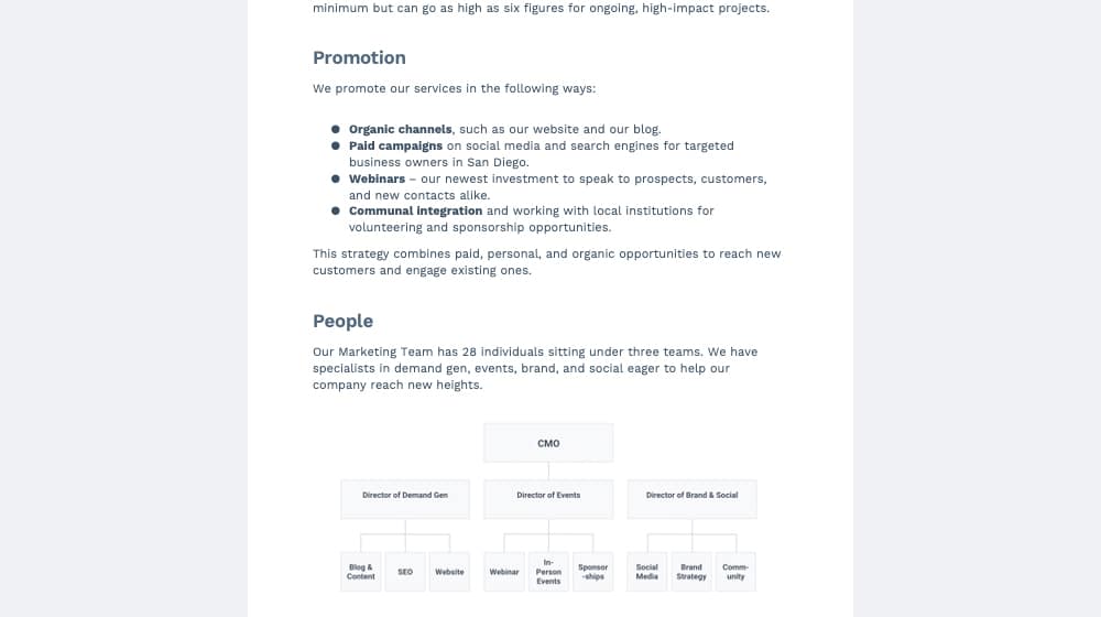 Marketing Plan Free Template