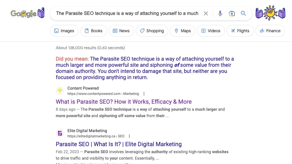 Using Google for Plagiarism Searches