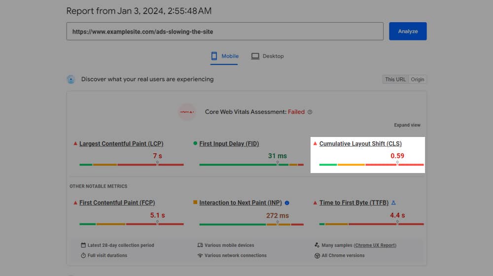 Cumulative Layout Shift Google Core Web Vital