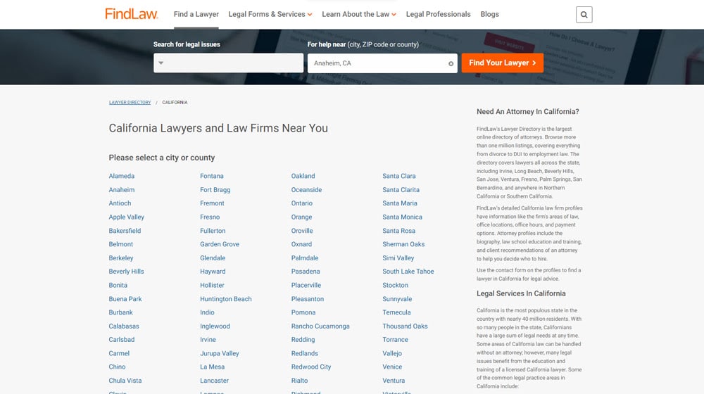Finding a Lawyer Online