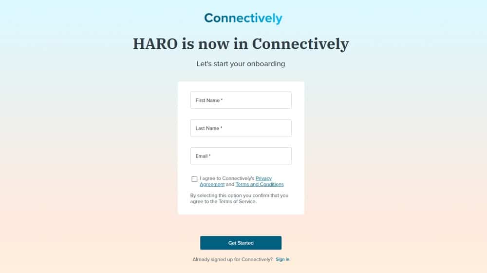 HARO is Now in Connectively