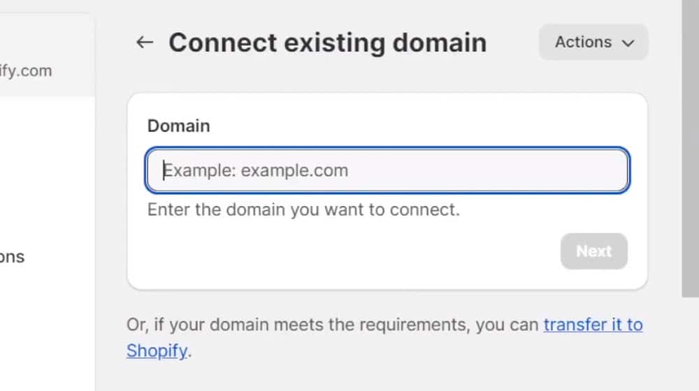 Connecting an Existing Domain