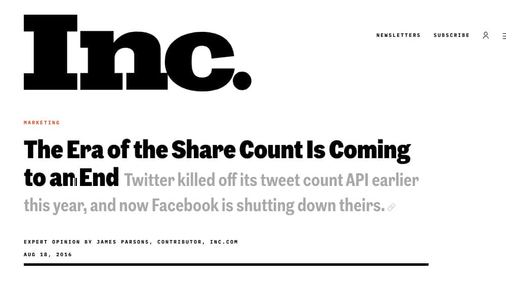 Era of the Share Count