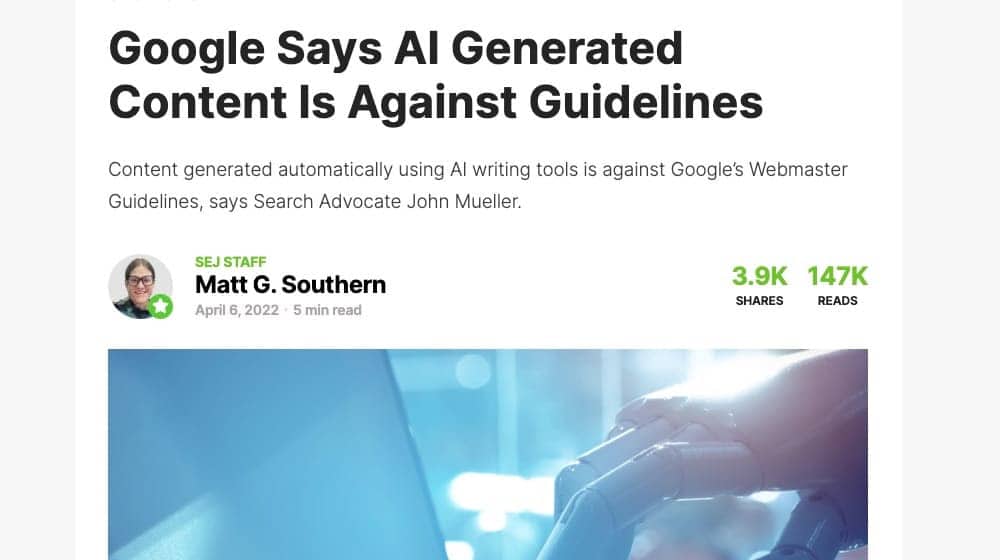 Google AI Generated Content Guidelines