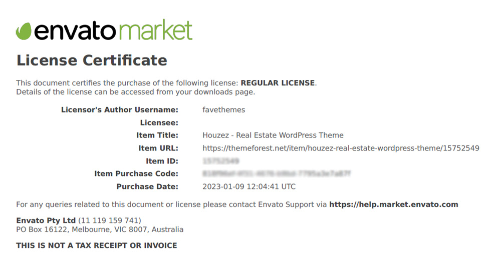 A WordPress Plugin License Certificate