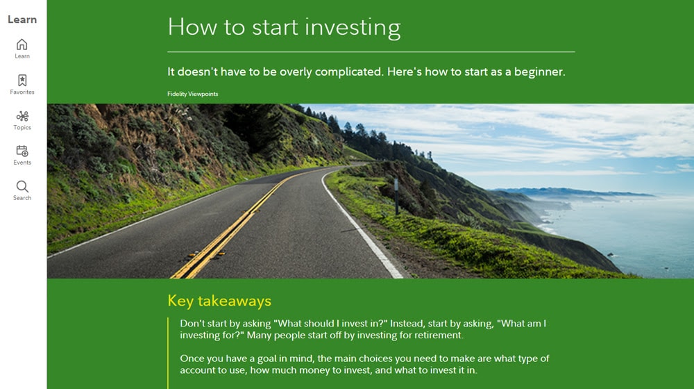 How to Start Investing Article by Fidelity