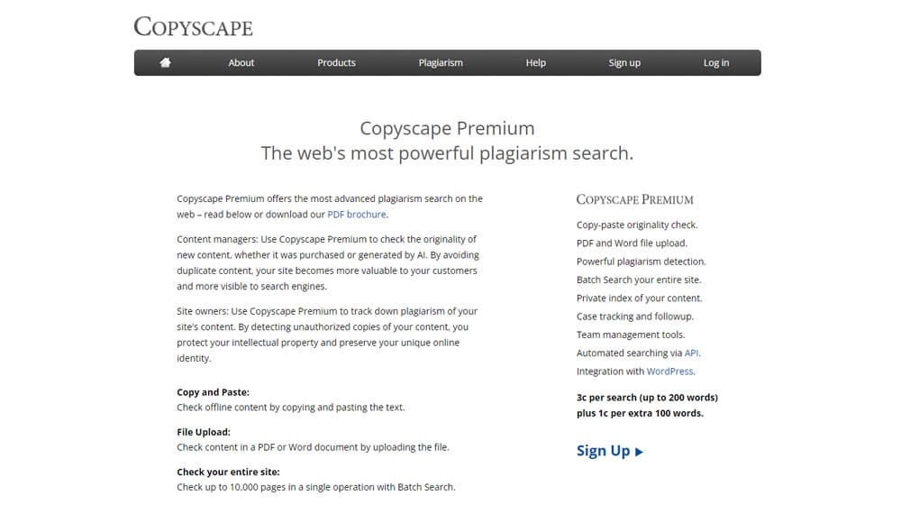 Copyscape Plagiarism Detector