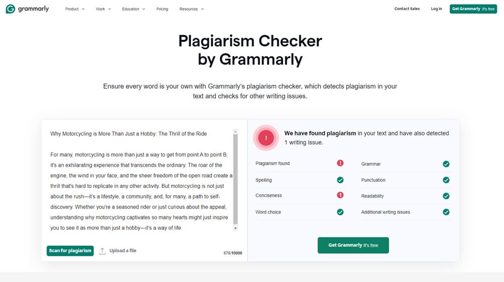 Grammarly Plagiarism Checker