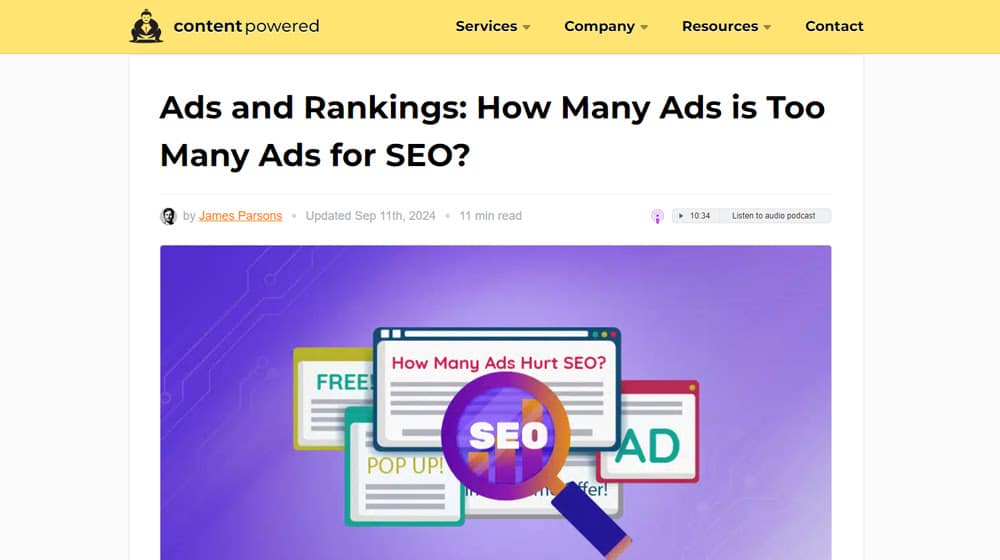 Content Powered Ads and Rankings Article