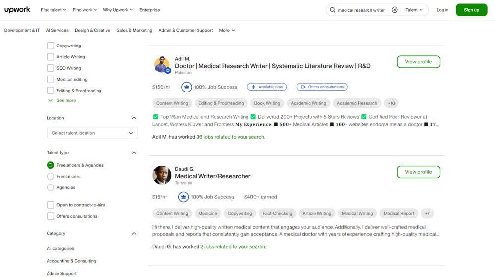 Medical Writers On Upwork