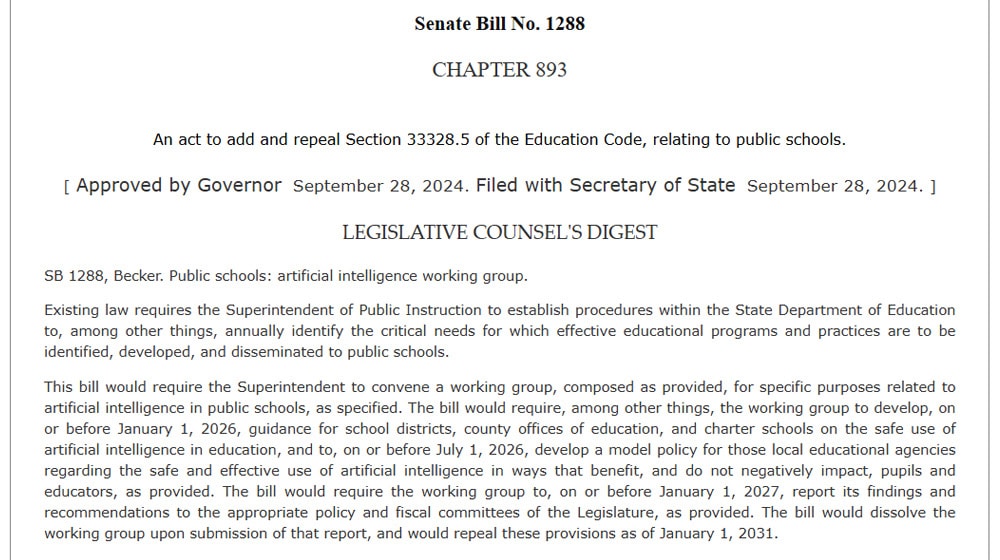 Sb 1288 Public Schools Artificial Intelligence Working Group