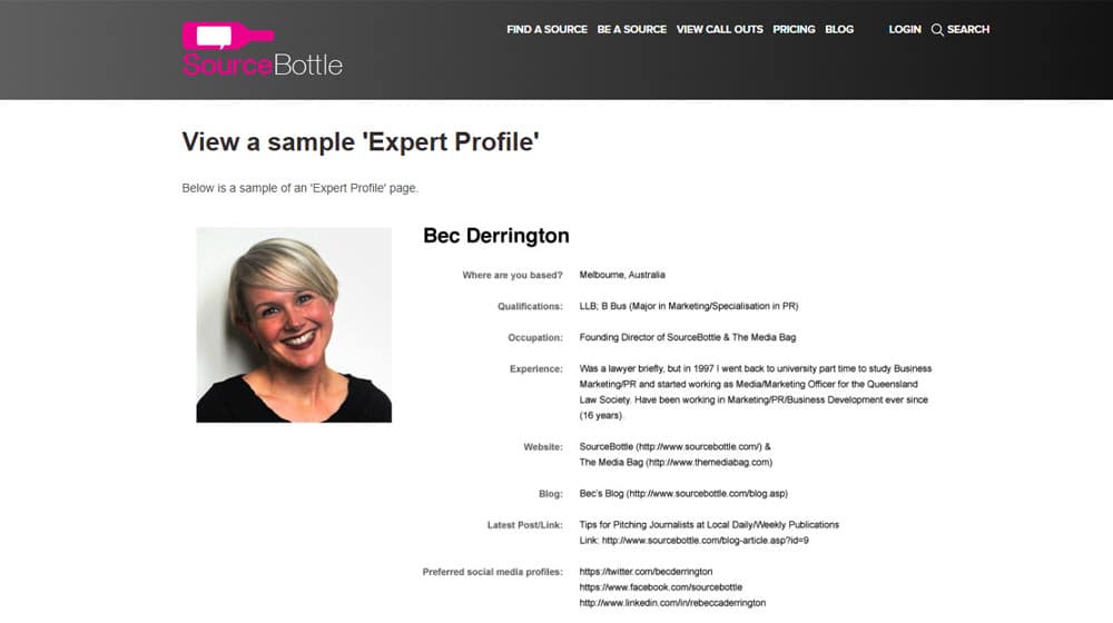 Fill Out Your Expert Profile