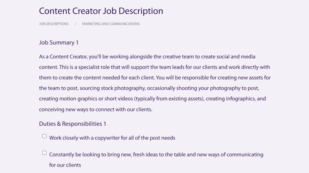 What Is The Job Description Of A Content Creator