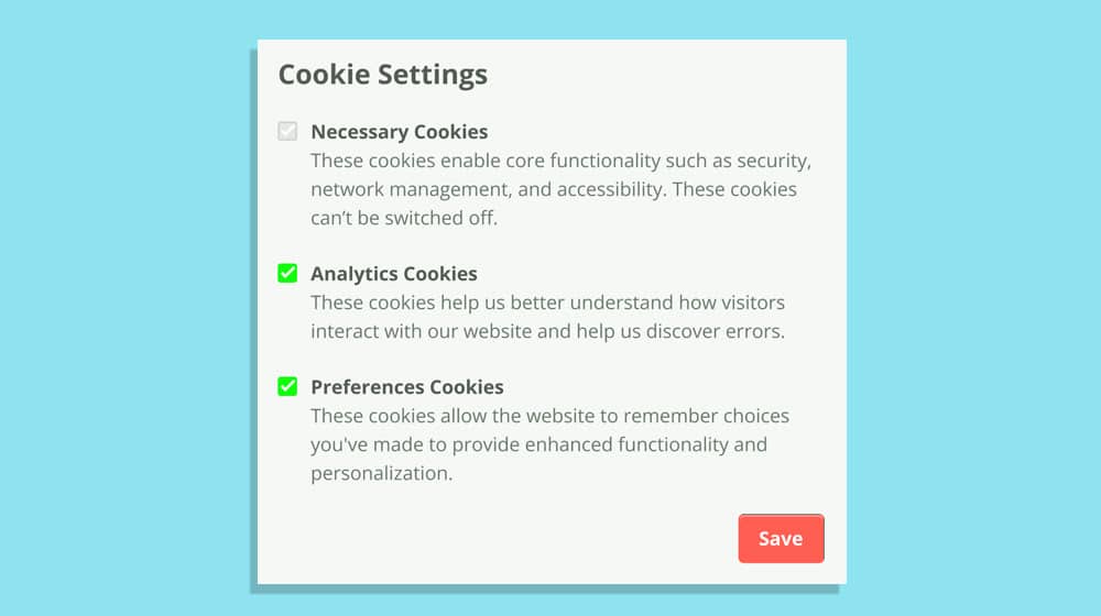 It Needs To Allow Users To Customize Their Cookie Preferences