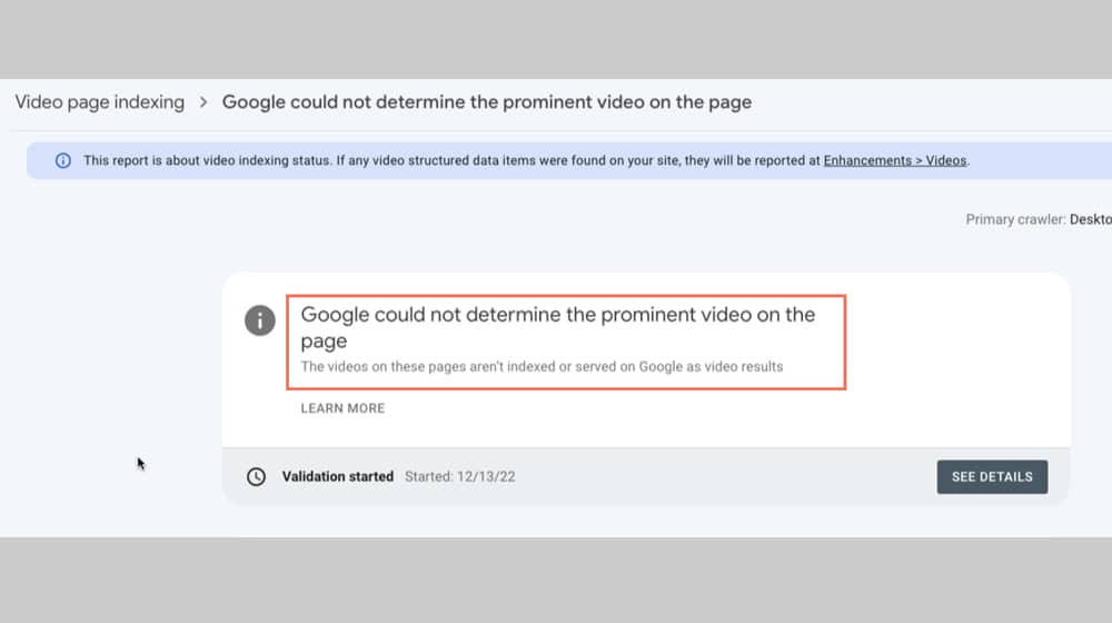 #2 Could Not Determine The Prominent Video